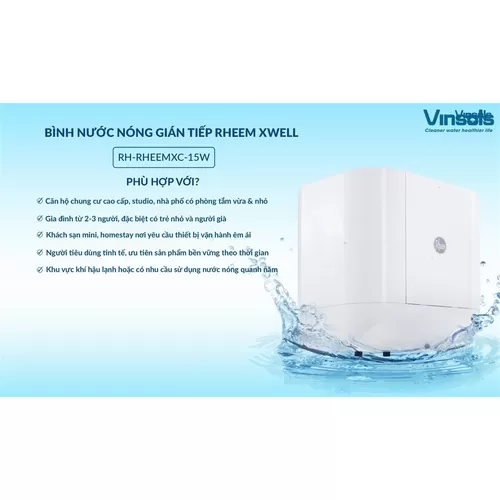 BÌNH NƯỚC NÓNG GIÁN TIẾP RHEEM XWELL RH-RHEEMXC-15W