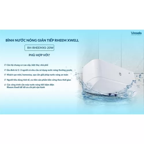 BÌNH NƯỚC NÓNG GIÁN TIẾP RHEEM XWELL RH-RHEEMXS-20W