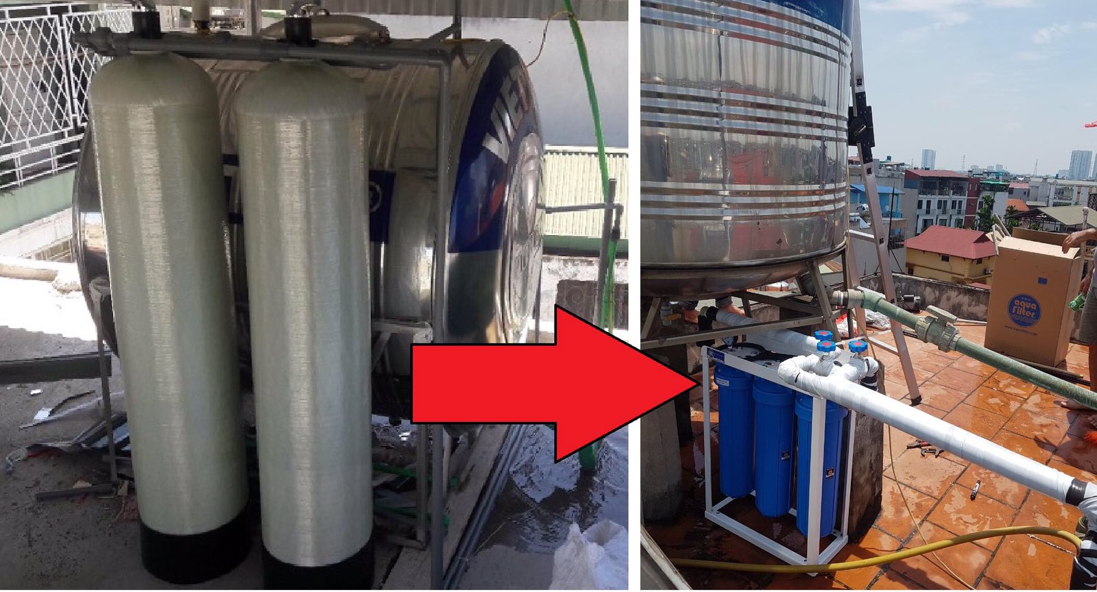 Cột lọc nước composite có nhiều hạn chế nên người dùng chuộng máy lọc nước Aquafilter hơn