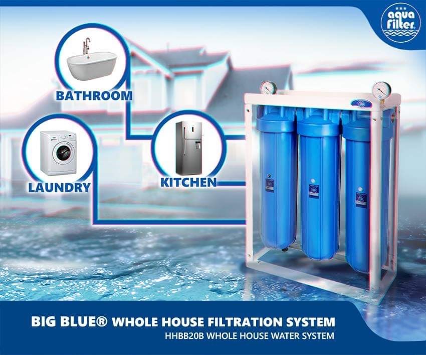 Máy lọc nước đầu nguồn Big Blue 2 3 cấp Aquafilter lọc nước nhiễm đá vôi hiệu quả