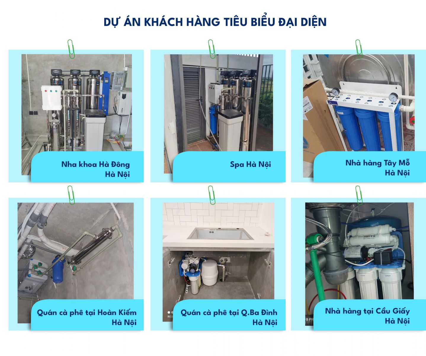 Dự án lọc nước mà Vinsols thực hiện cho nha khoa, spa, nhà hàng, cà phê