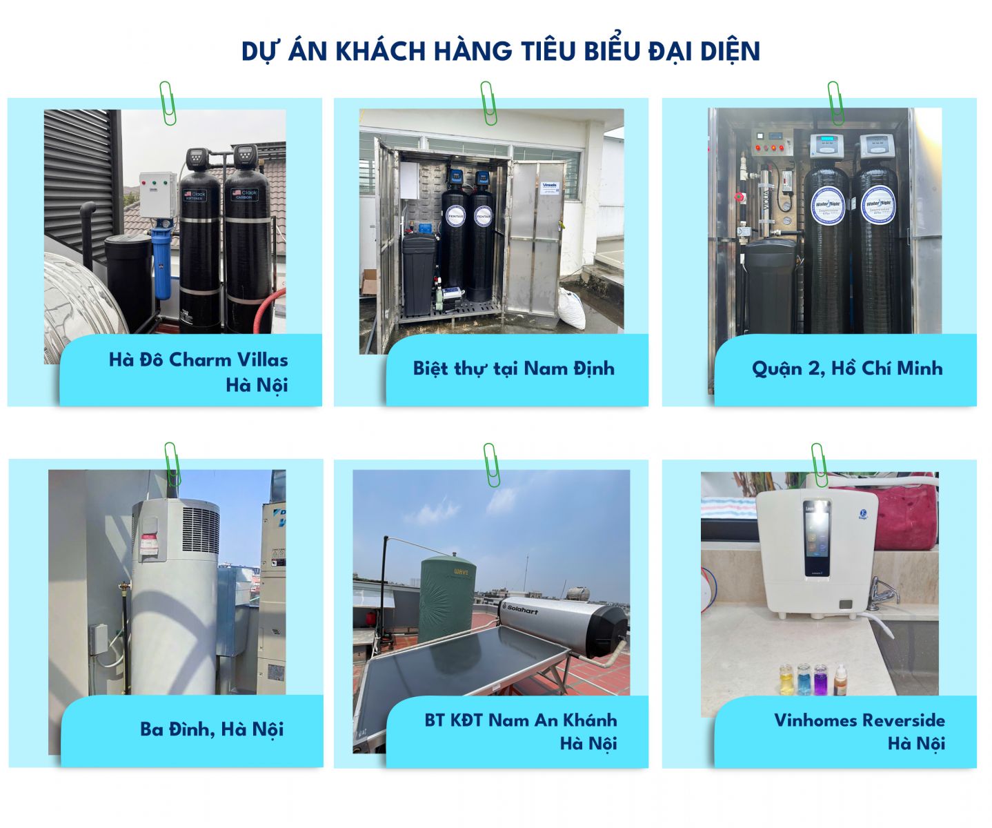 Dự án mà Vinsols lắp đặt lọc tổng và heatpump, máy nước nóng năng lượng mặt trời tại nhà phố, biệt thự