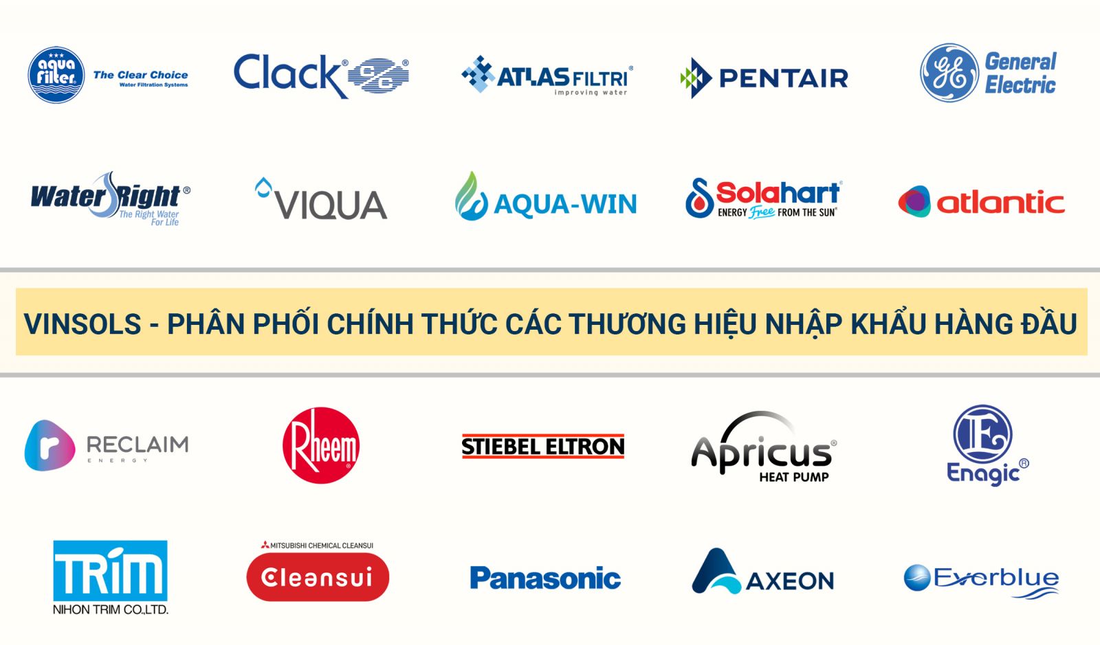 Các thương hiệu nhập khẩu hàng đầu mà Vinsols đang phân phối