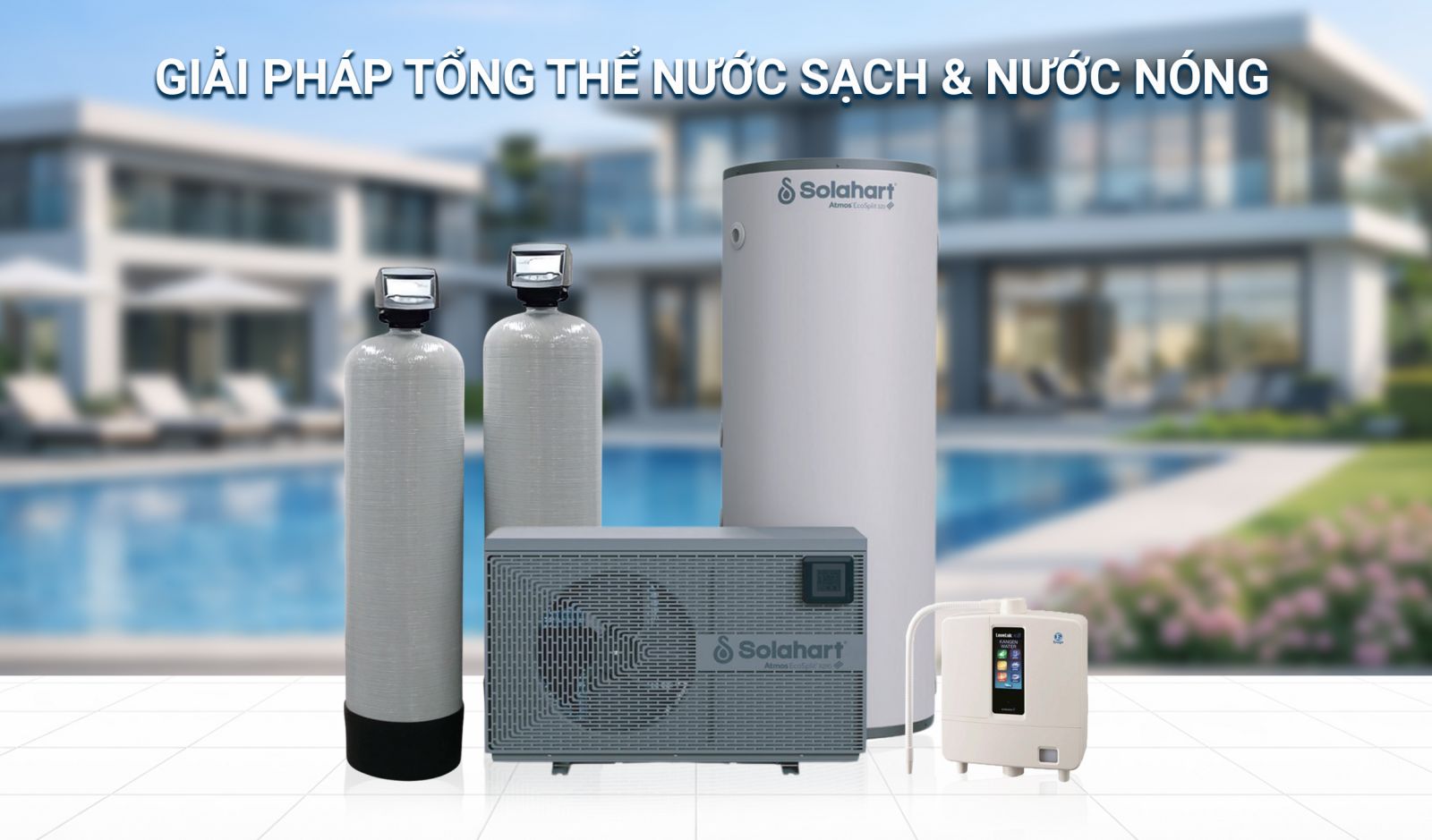 Giair pháp lọc tổng heat pump và lọc tại vòi tổng thể cho ngôi nhà tại Vinsols